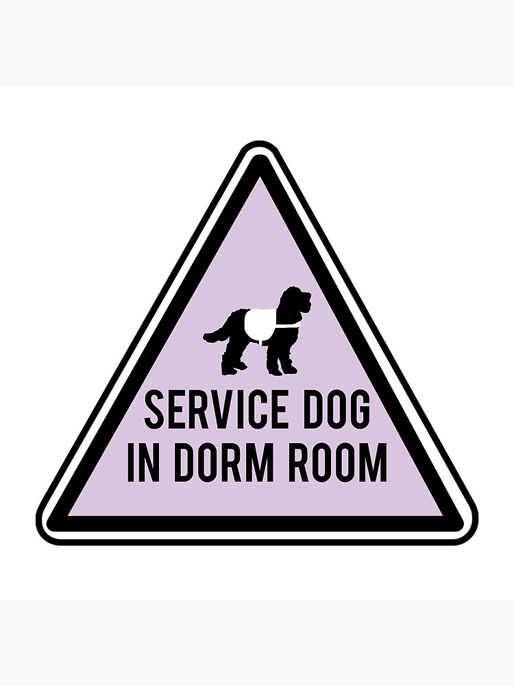 Poster « Service Dog in Dorm Room - Pourpre Goldendoodle », par mjfoery