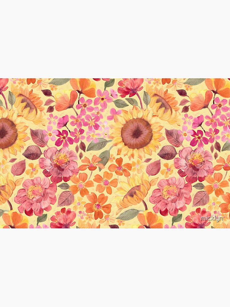 Aperçu 2 sur 2. Skin adhésive d'ordinateur avec l'œuvre Happy Boho années 60 Floral créée et vendue par micklyn.