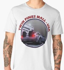Back to the Future inspired Delorean at Twin Pines Mall, California, USA. Men's Premium T-Shirt