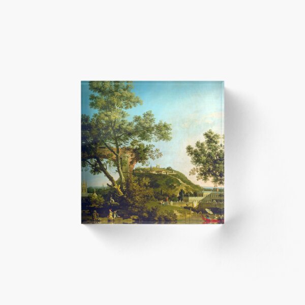 Canaletto English Landscape Capriccio with a Palace Acrylic Block