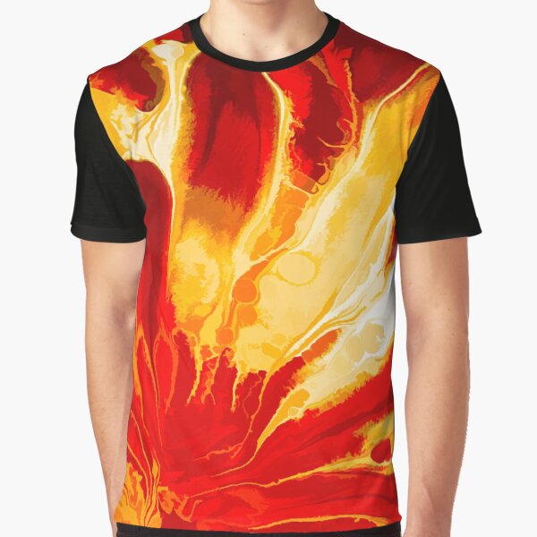 Red Explosion Abstract Graphic T-Shirt
