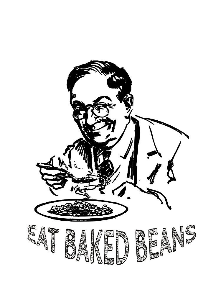 "Funny Cool Eat Baked Beans Fart Gas Vintage Shirt Sticker Clock Art" T