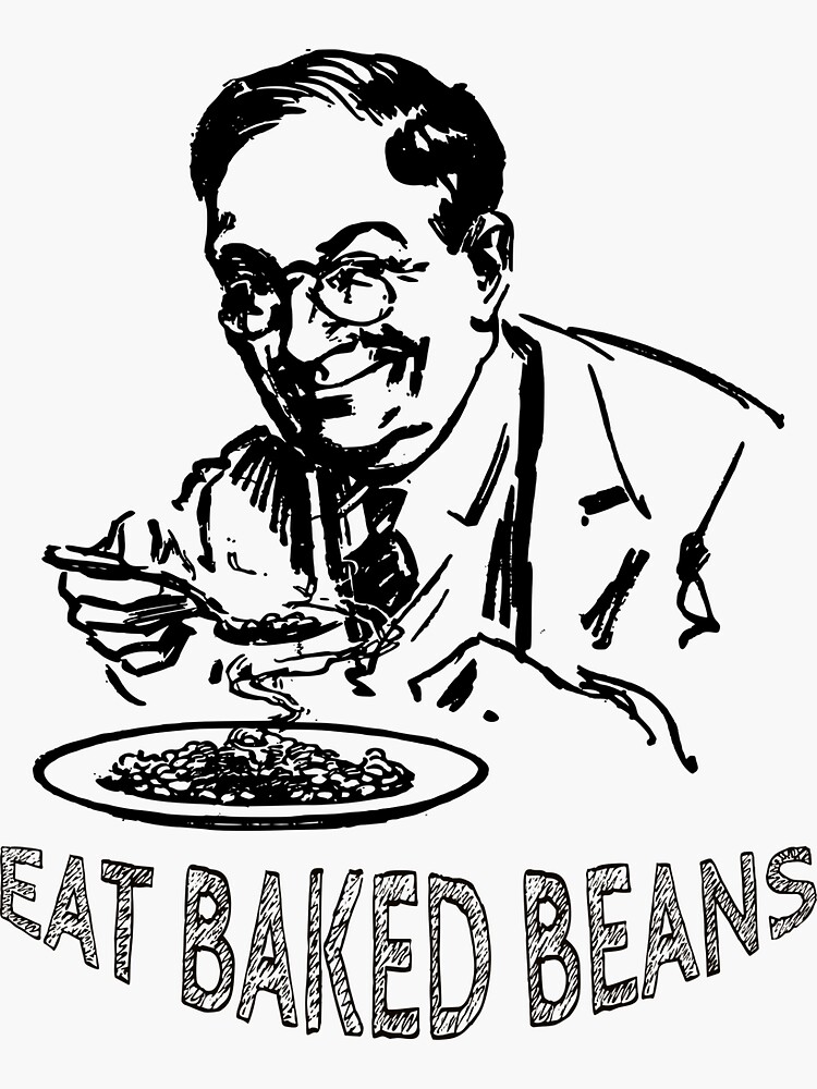 "Funny Cool Eat Baked Beans Fart Gas Vintage Shirt Sticker Clock Art