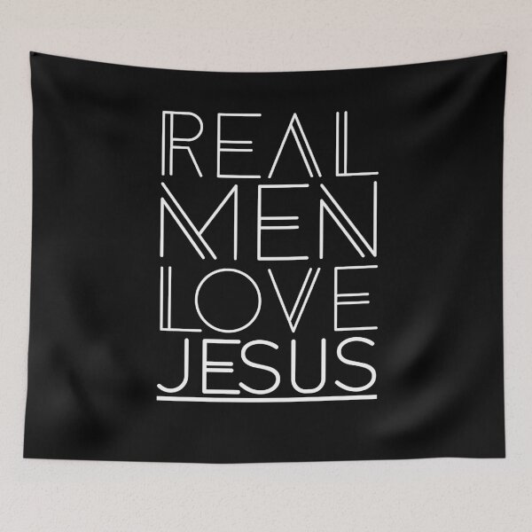 Item preview, Real men love Jesus - christian Statement Design designed and sold by JHWHDesign.