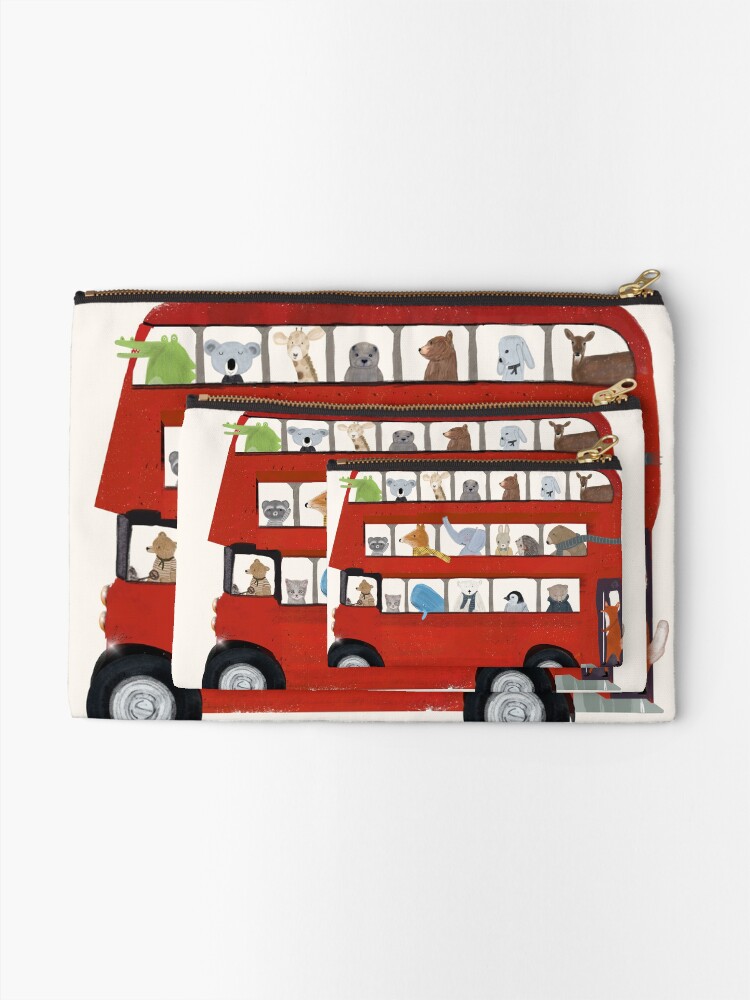 Alternate view of the big little red bus Zipper Pouch