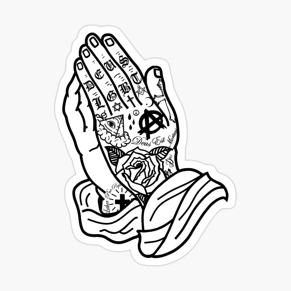 TATTOO FLASH POSTER【 Praying Hands 】