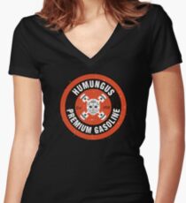 Humungus Premium Gasoline Women's Fitted V-Neck T-Shirt