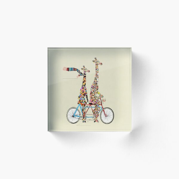giraffes days lets tandem Acrylic Block