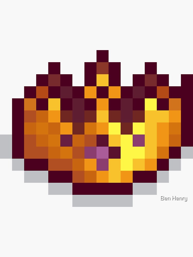 "Pixel Crown Gold A" Sticker for Sale by BenHenry | Redbubble