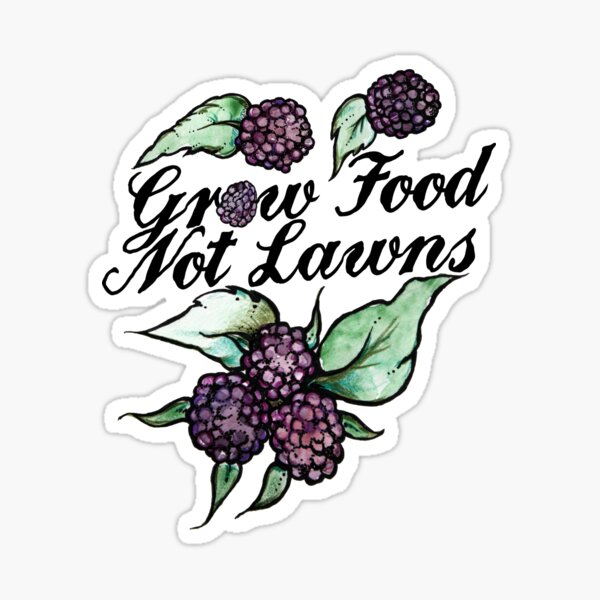 Grow Food Not Lawns Sticker