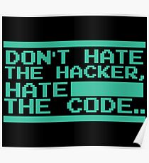 Retro Screen Hack Coder Hacking Code Poster