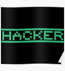 Retro Screen Green Coder Hacking Code Poster