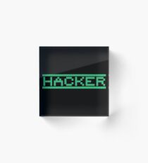 Retro Screen Green Coder Hacking Code Acrylic Block