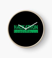 Hackathon Loading Green Retro Coder Type Clock