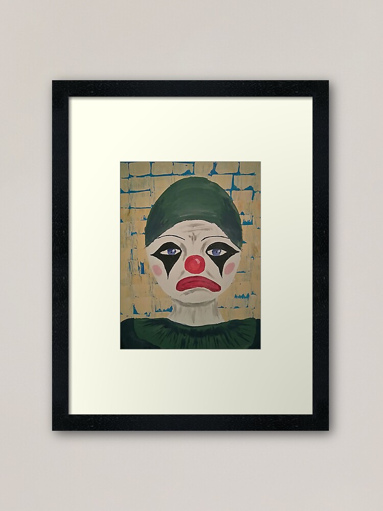 Sad Clown Framed Art Print By Susimalt Redbubble
