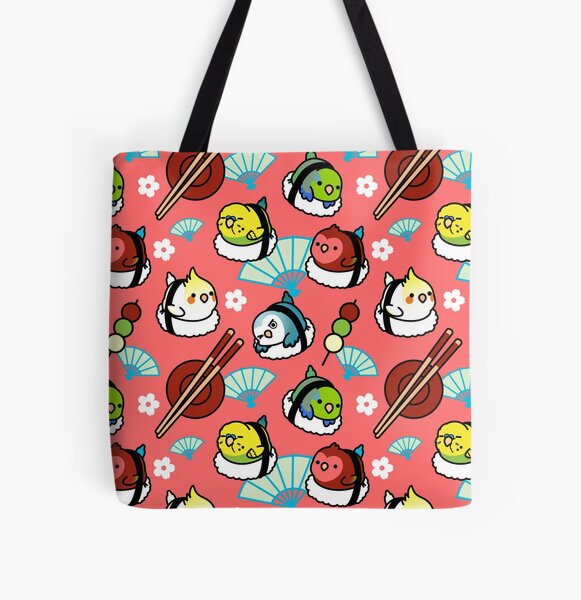 Sushi Time with Cody the Lovebird & Friends All Over Print Tote Bag