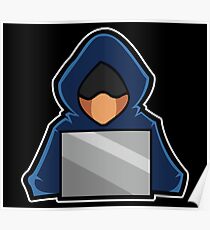 Retro Hack Coder Hacking Hoodie Hacker Poster