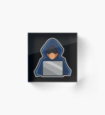 Retro Hack Coder Hacking Hoodie Hacker Acrylic Block