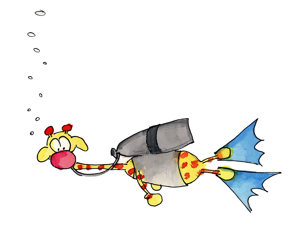 "My Diving Giraffe" by Caroline Istas Redbubble