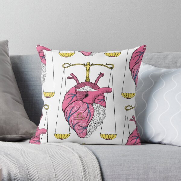 Libra Heart Throw Pillow