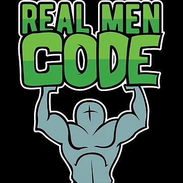 Artwork thumbnail, Real Men Code Developer Programmer Coder by Bronby