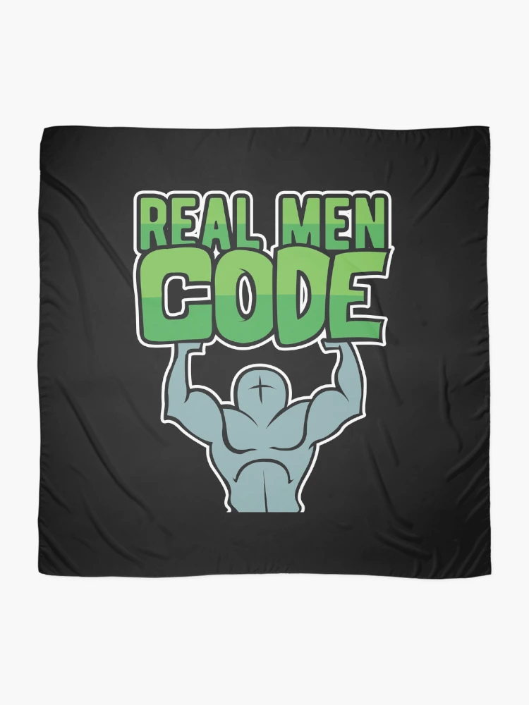 Thumbnail 2 of 3, Scarf, Real Men Code Developer Programmer Coder designed and sold by Bronby.