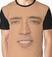 Nicolas Cage Full Face Grafik T-Shirt