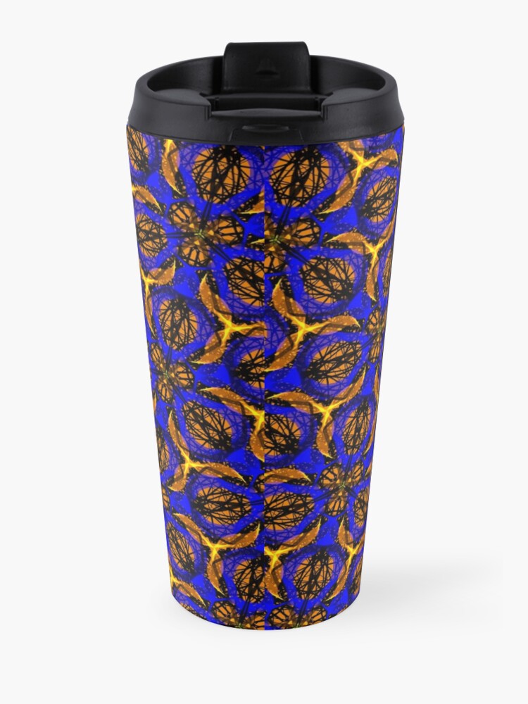 Alternate view of Blue yellow African print Travel Mug