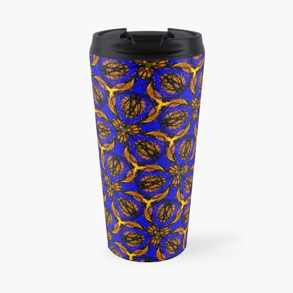 Blue yellow African print Travel Mug