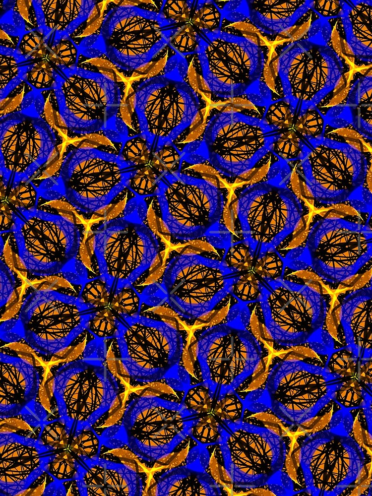 Blue yellow African print by cardwellandink