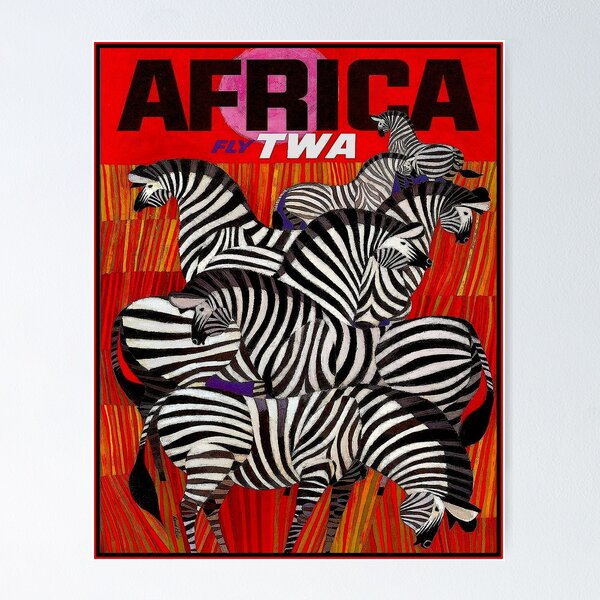 AFRICA : Vintage Airline Travel Advertising Print Poster