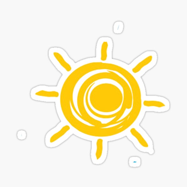 Item preview, SUN DRAWING TRAVEL BEACH FLORIDA GREECE SPAIN MADRID ORLANDO CALIFORNIA TROPICAL MALDIVES VINTAGE MIAMI CUBA BORA BORA VIRGINIA BEACH  SUNSHINE RAYS SUNFLOWER WAVES STICKER MALIBU designed and sold by KOTTNKANDY.
