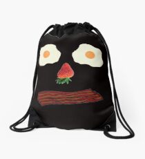 Bacon and Eggs Breakfast Face Drawstring Bag
