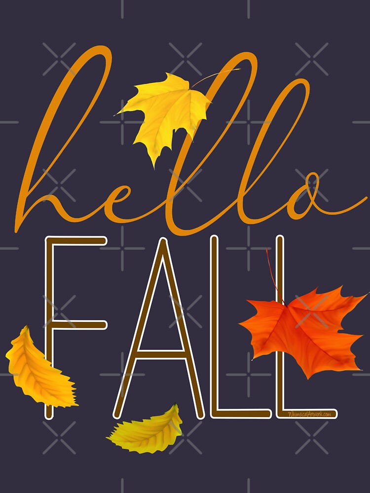 Hello Fall Hand Lettered Typography by IconicTee