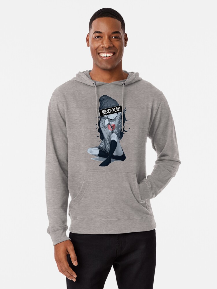 sad girl anime hoodie