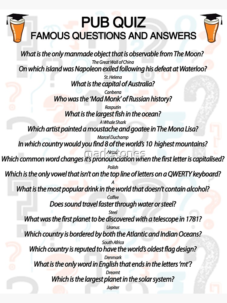 Printable Pub Quiz Questions Printable Word Searches