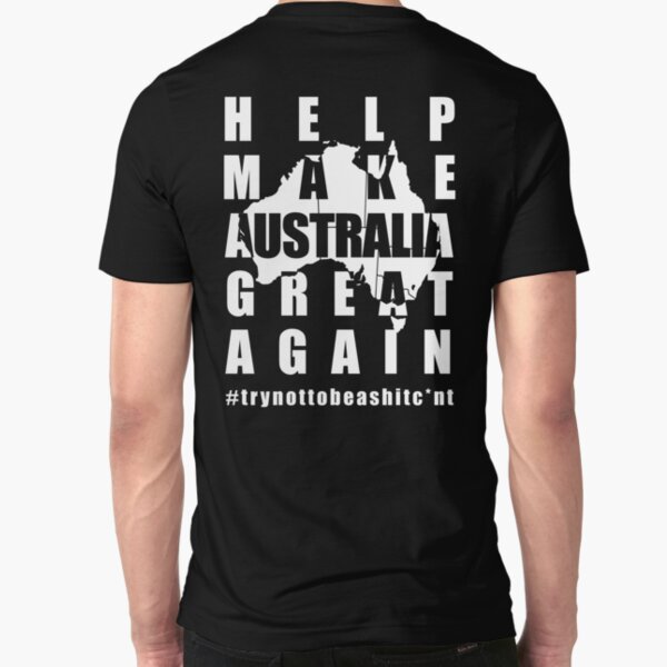 Aussie back print dark colours Slim Fit T-Shirt