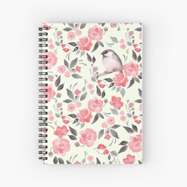 Aperçu de l'œuvre Oiseau et fleurs rouges. Modèle aquarelle de printemps créée et vendue par Gribanessa.