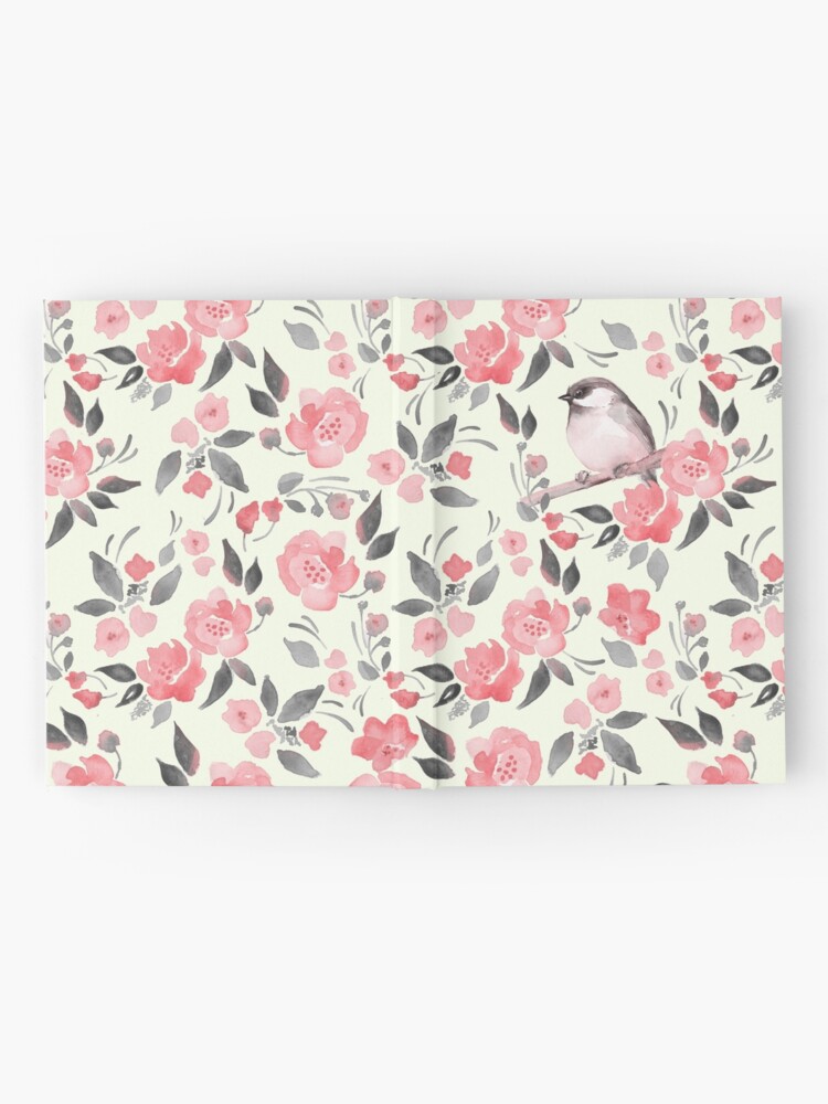 Alternate view of Watercolor floral background with cute bird /2 Hardcover Journal