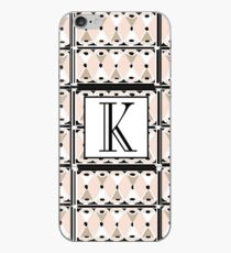 1920s Pink Champagne Deco Monogram letter K iPhone Case