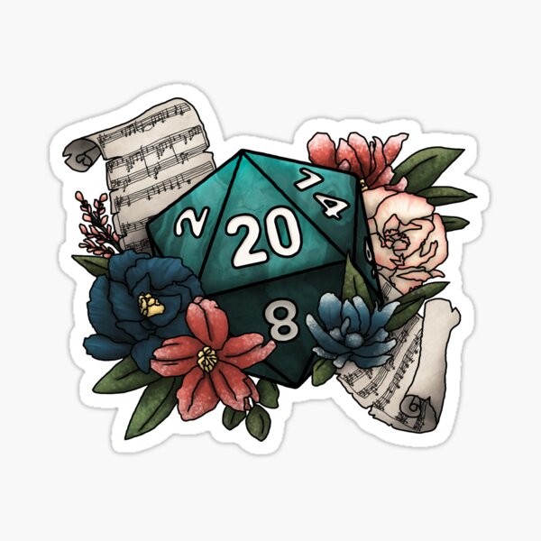 Item preview, Bard Class D20 - Tabletop Gaming Dice designed and sold by Kiel Chenier + Cassidy June Art.