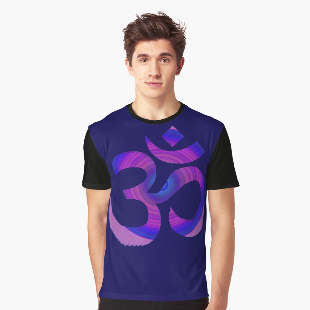 Om Yoga Meditation Design, Purple + Pink, Namaste! Graphic T-Shirt