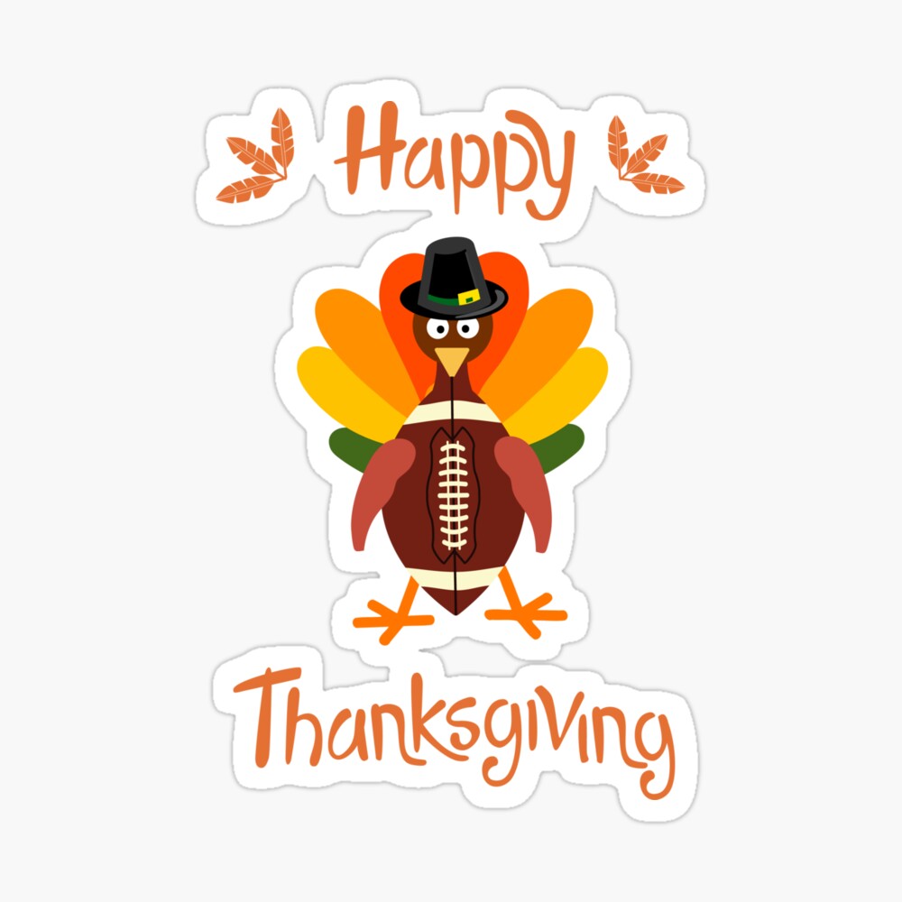 Happy Thanksgiving - Turkey Football' Sticker