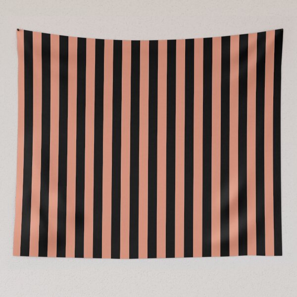 Item preview, Dark Salmon Orange and Black Vertical Stripes designed and sold by ColorPatterns.