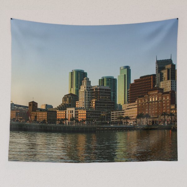 Item preview, San Francisco Skyline - South Beach Embarcadero Facades Reflect the Sunrise designed and sold by Georgia Mizuleva.