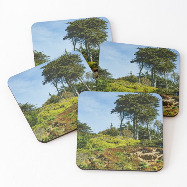 Item preview, San Francisco Colorful Spring - Blooming Hillside with Pines designed and sold by Georgia Mizuleva.