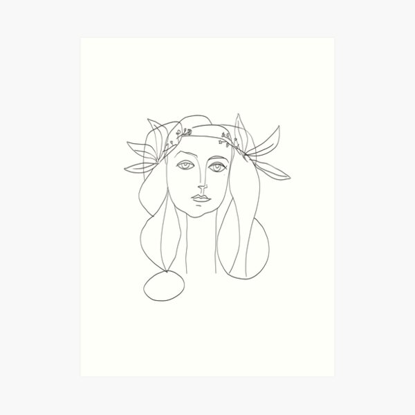 Picasso Line Art - Frauenkopf Kunstdruck