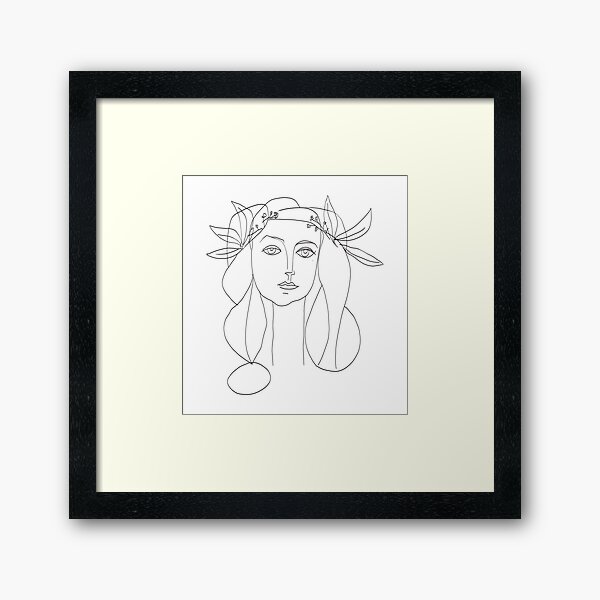 Picasso Line Art - Woman's Head Framed Art Print