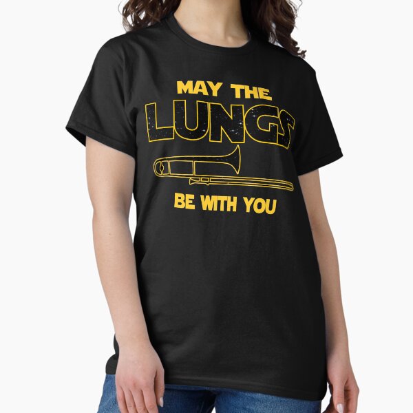 Vista previa del artículo con la obra «Trombone camiseta - Que los pulmones estén contigo», diseñado y vendido por funnyguy.