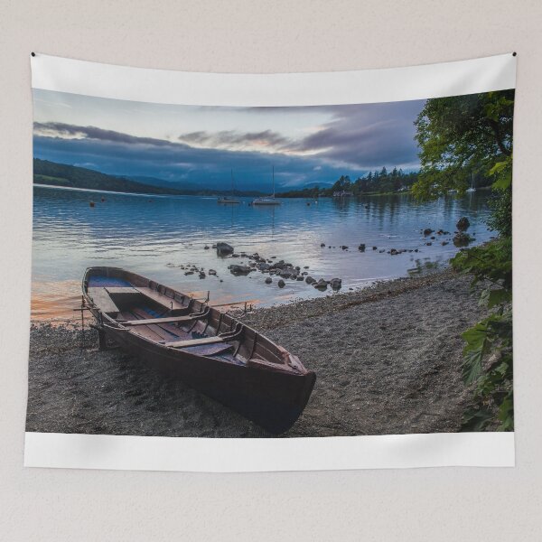 Item preview, A wooden rowing boat at Miller Ground beach on Lake Windermere Lake District one evening. designed and sold by Cameranick.